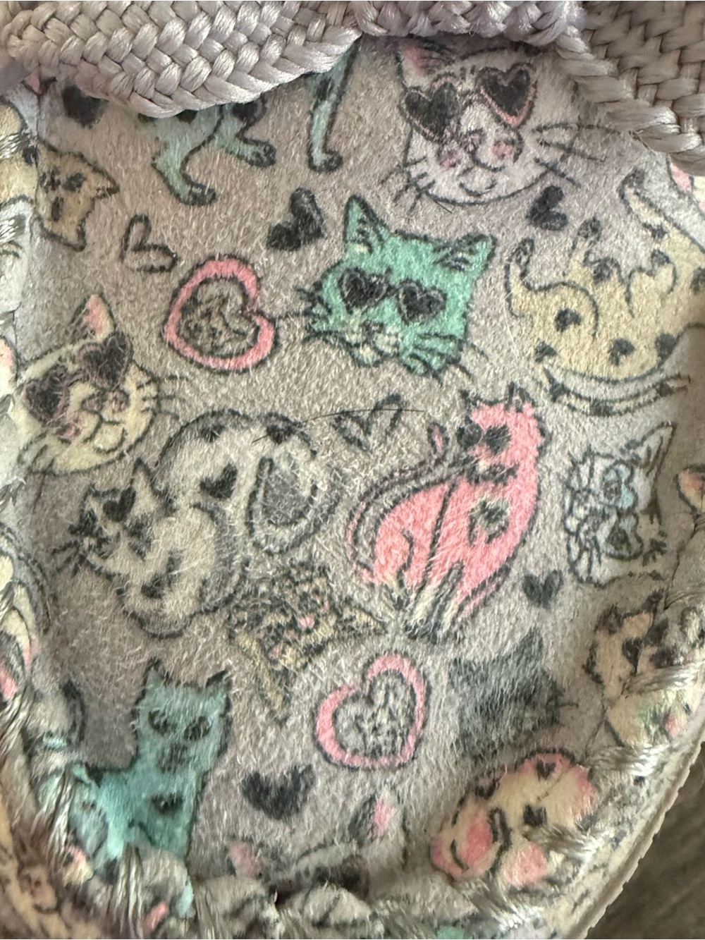BOBS by Skechers Cat Cozies Cozy Chill Slippers Bow Cat Print Memory Foam - Picture 4 of 10